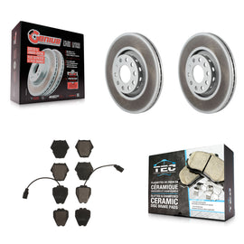 Front Coated Disc Brake Rotors And Ceramic Pads Kit For Audi A8 Quattro