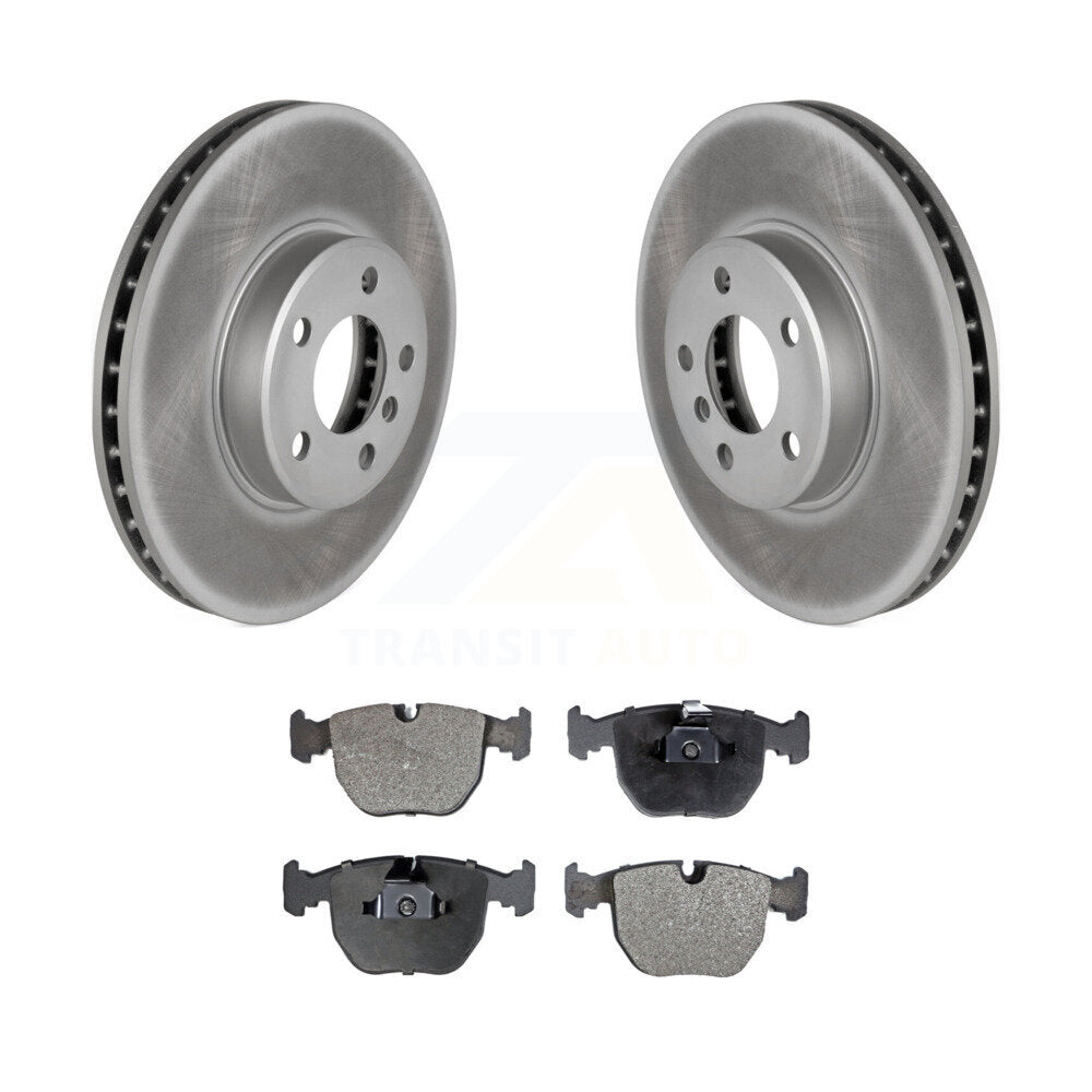 Front Coated Disc Brake Rotors And Ceramic Pads Kit For BMW X5