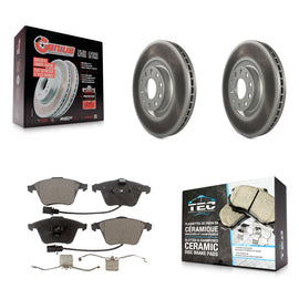Front Coated Disc Brake Rotors And Ceramic Pads Kit For Audi A4 Quattro