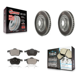 Front Coated Disc Brake Rotors And Ceramic Pads Kit For Audi A6 Quattro