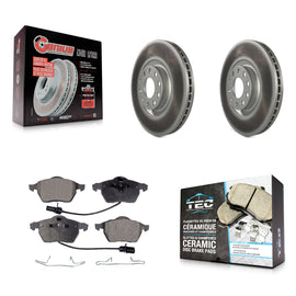 Front Coated Disc Brake Rotors And Ceramic Pads Kit For Audi A6 Quattro