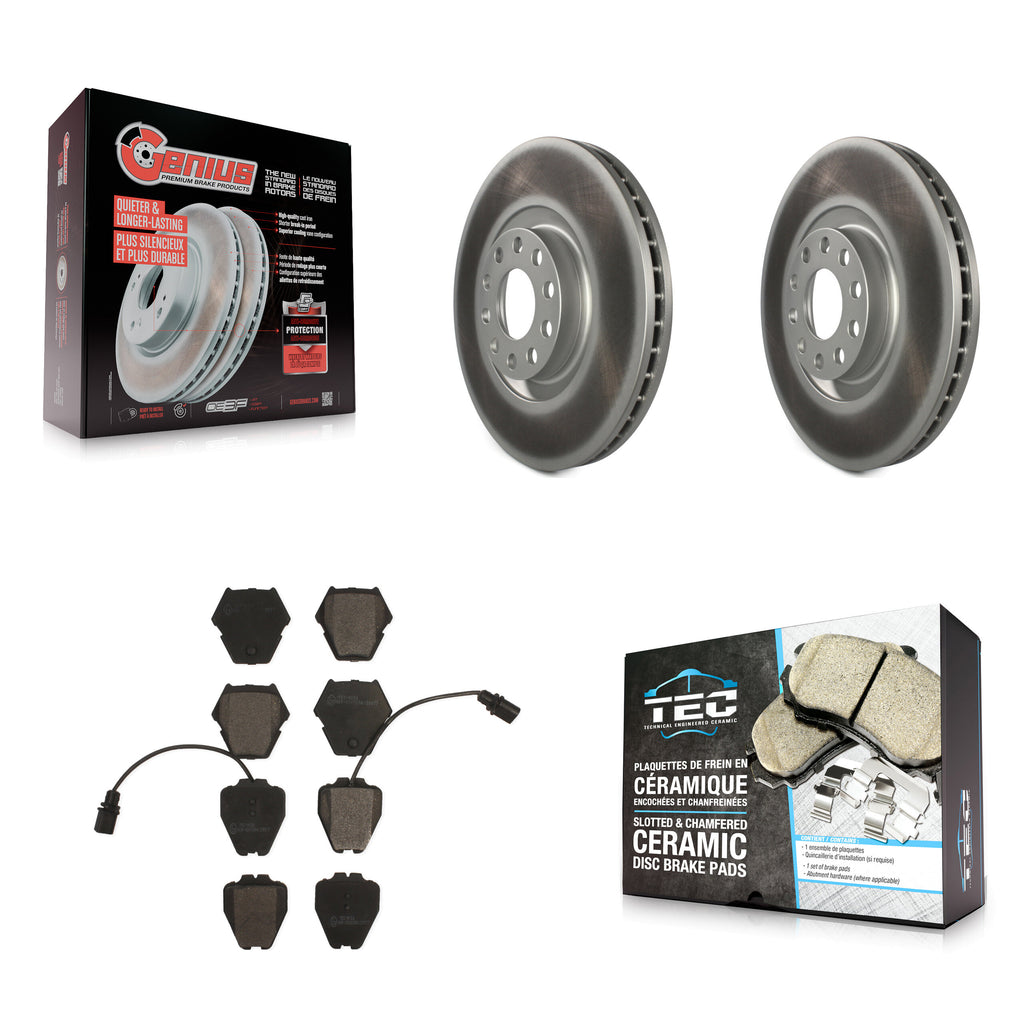Rotors de frein à disque à revêtement avant et Kit de plaquettes en céramique pour Audi A4 Quattro S4 A6 S6 