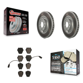 Front Coated Disc Brake Rotors And Ceramic Pads Kit For Audi A4 Quattro S4 A6 S6