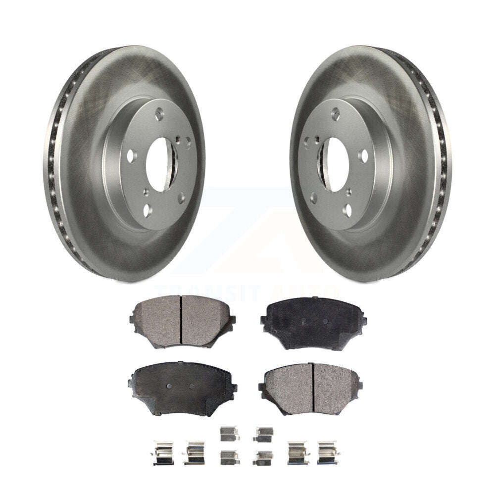 Front Coated Disc Brake Rotors And Ceramic Pads Kit For Toyota RAV4