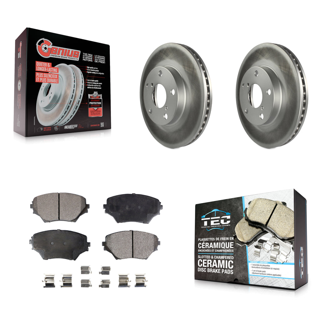 Front Coated Disc Brake Rotors And Ceramic Pads Kit For Toyota RAV4