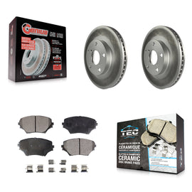 Front Coated Disc Brake Rotors And Ceramic Pads Kit For Toyota RAV4
