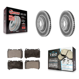 [Front] 2005-2007 Volvo V70 R Premium Coated Rotors & Ceramic Pads Brake Kit For Max Braking