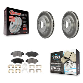 Front Coated Disc Brake Rotor And Ceramic Pad Kit For Honda Civic Acura RSX CR-Z