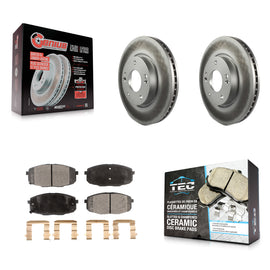 Front Coated Disc Brake Rotors And Ceramic Pads Kit For Hyundai Elantra
