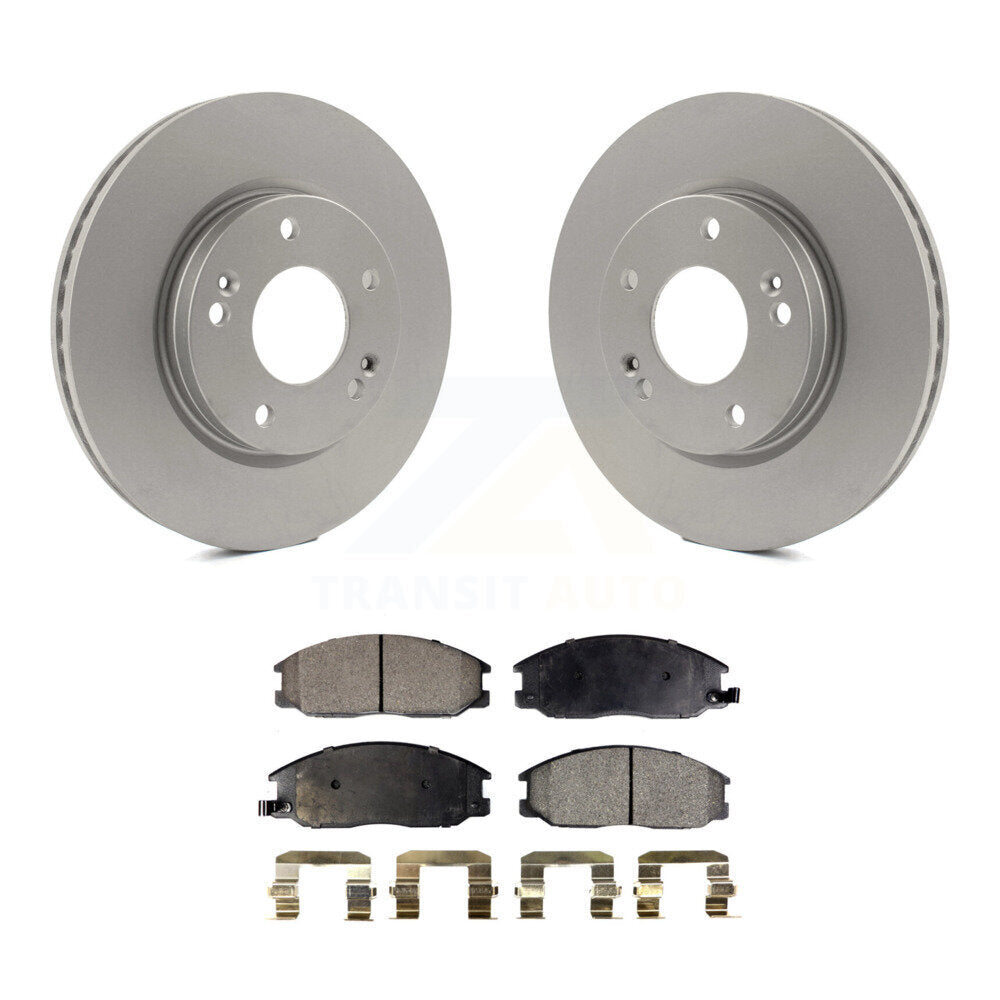 Front Coated Disc Brake Rotors And Ceramic Pads Kit For Hyundai Santa Fe