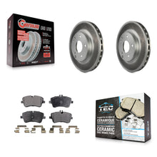 Charger l'image dans la galerie, Front Coated Disc Brake Rotors And Ceramic Pads Kit For Mercedes-Benz C230 C240