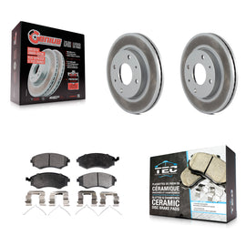Front Coated Brake Rotor & Ceramic Pad Kit For Hyundai Elantra Sonata Kia Optima