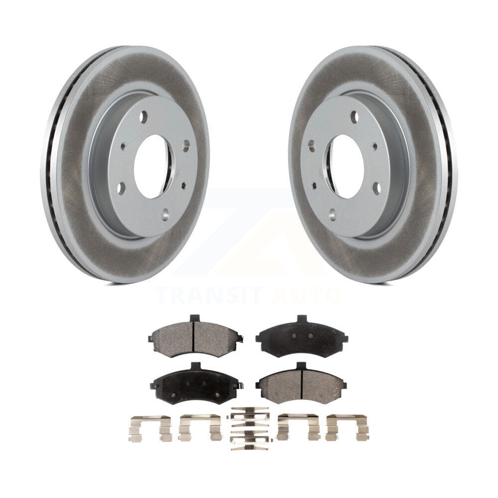 Front Coated Disc Brake Rotors And Ceramic Pads Kit For Hyundai Elantra