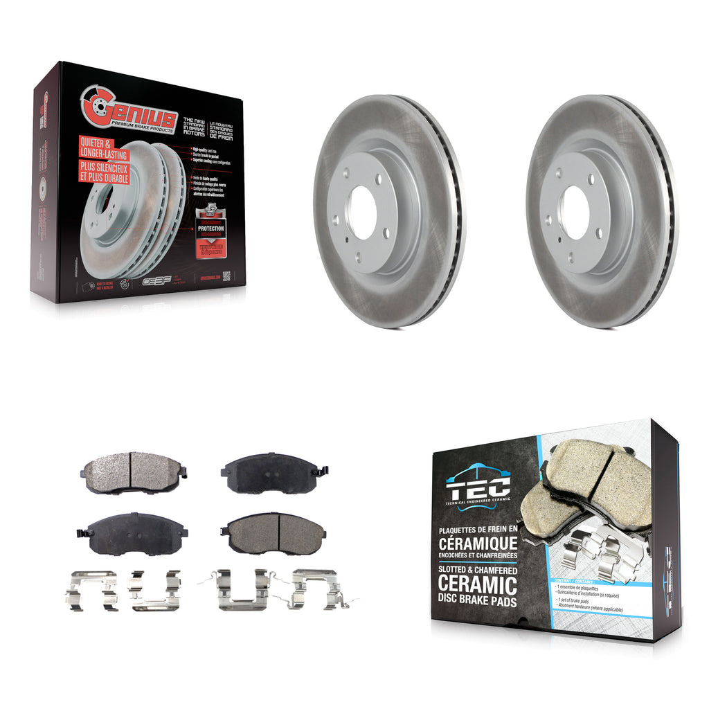 Front Coated Brake Rotor & Ceramic Pad Kit For Infiniti G35 Nissan 350Z INFINITI