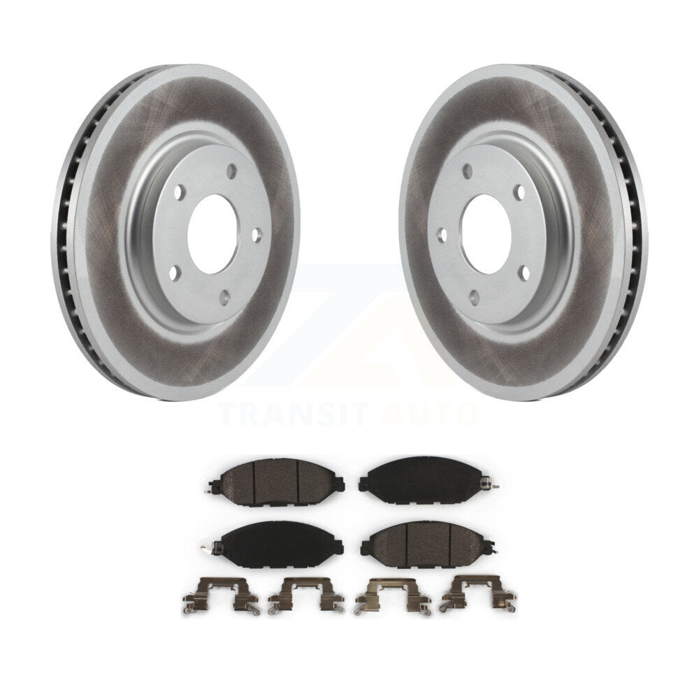 Front Coated Brake Rotor & Ceramic Pad Kit For 2016 Nissan Pathfinder From 11 15