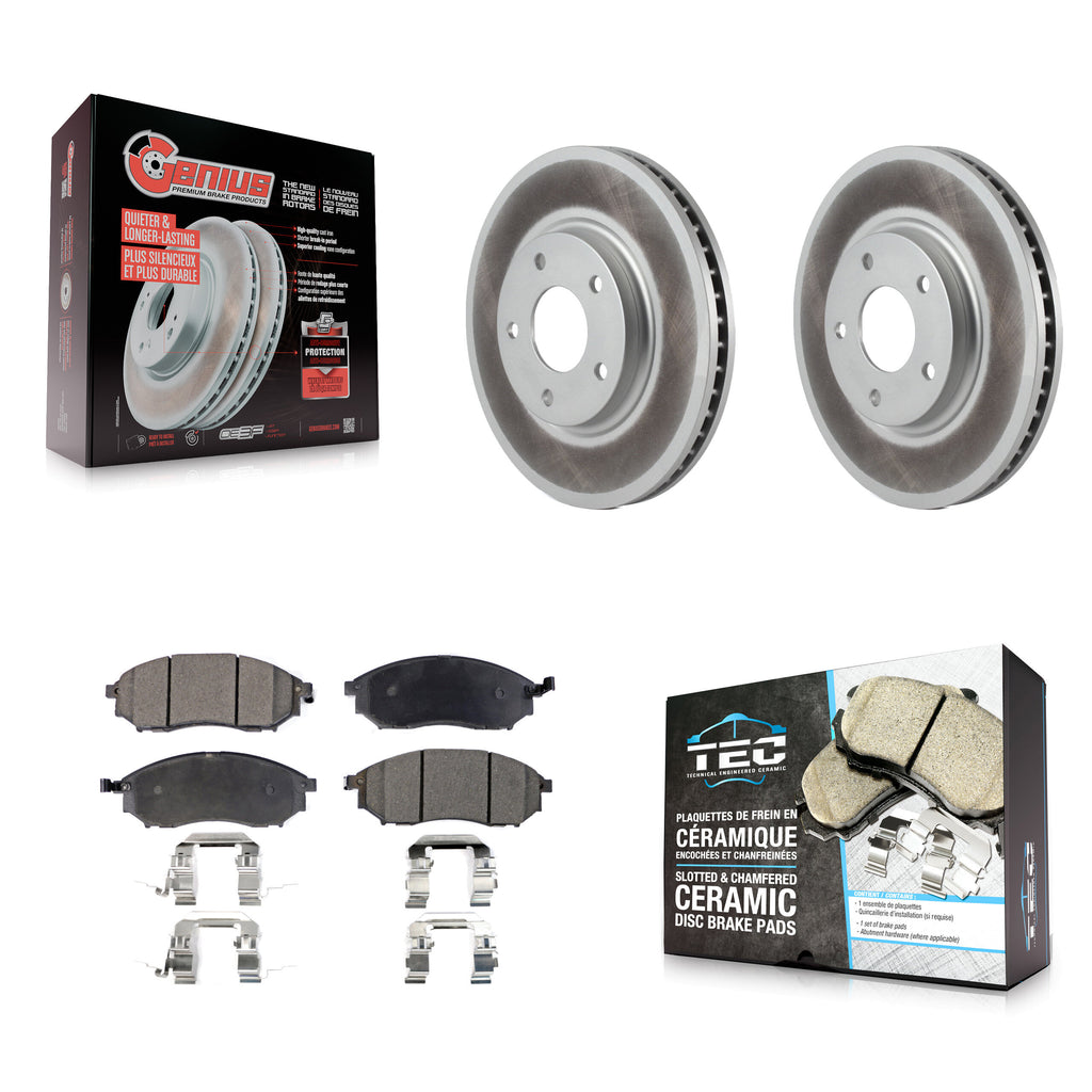 Front Coated Disc Brake Rotors And Ceramic Pad Kit For Infiniti Q45 M45 INFINITI