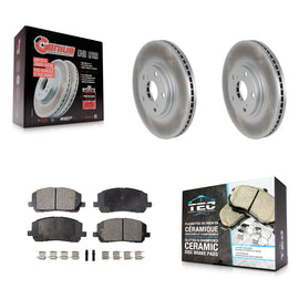 Front Coated Disc Brake Rotors And Ceramic Pads Kit For Toyota Highlander