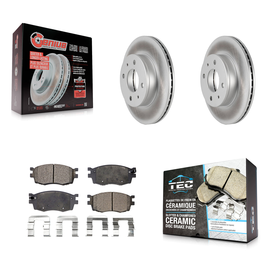 [Front] 2006 Hyundai Accent Hatchback Premium Coated Rotors & Ceramic Pads Brake Kit For Max Braking