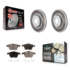 Front Coat Brake Rotors Ceramic Pad Kit For Volvo XC90 With 316mm Diameter Rotor