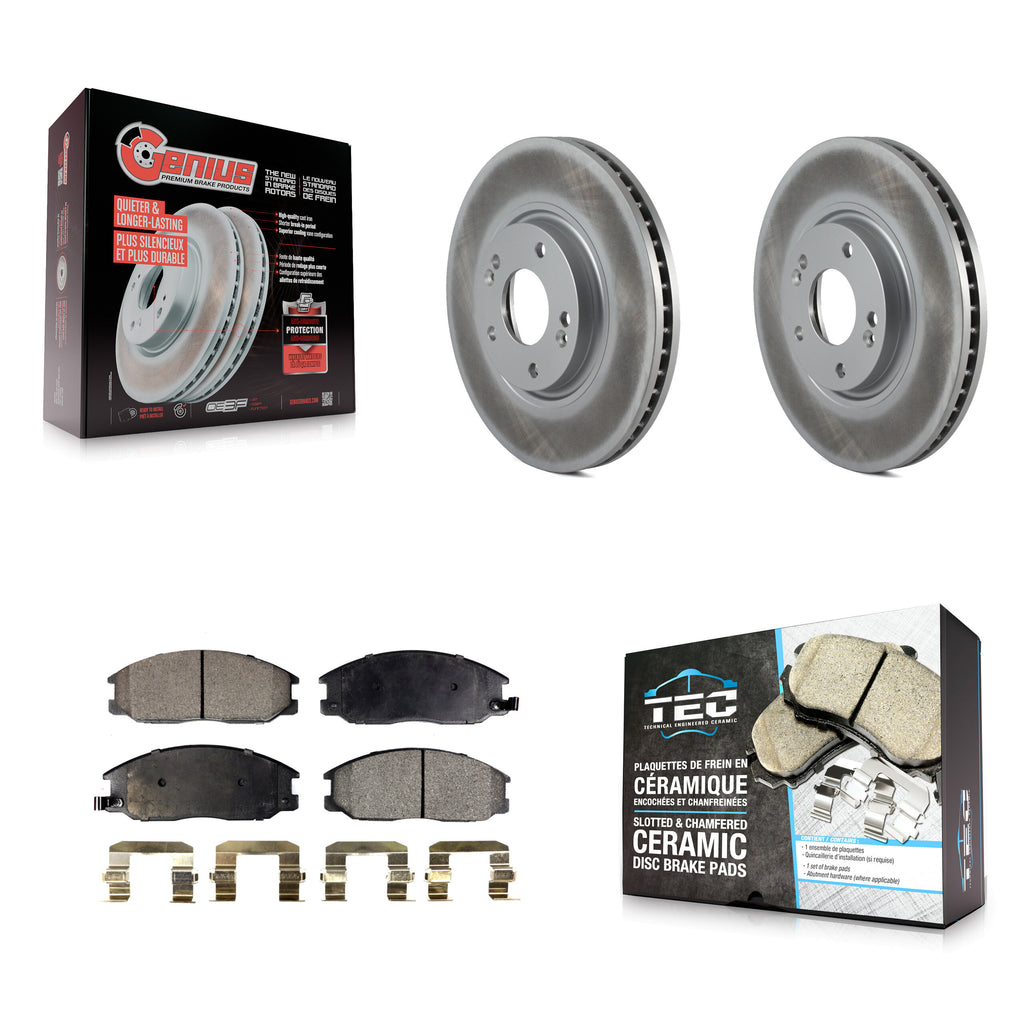 Front Coated Disc Brake Rotors And Ceramic Pads Kit For Kia Amanti Hyundai XG350