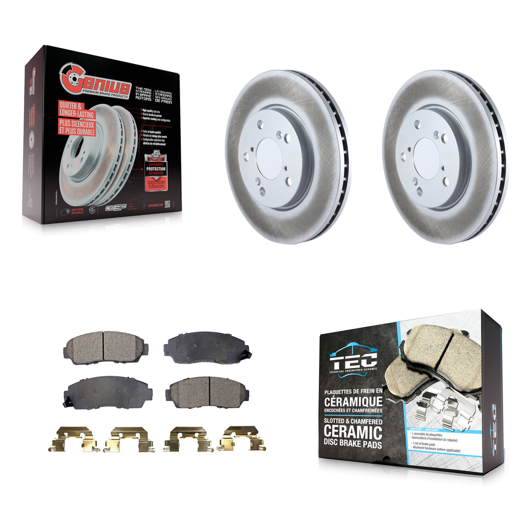 [Front] 2005-2010 Honda Odyssey Premium Coated Rotors & Ceramic Pads Brake Kit For Max Braking
