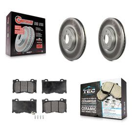 Front Coat Brake Rotor Ceramic Pad Kit For 17-18 INFINITI Q70 With Sport Package