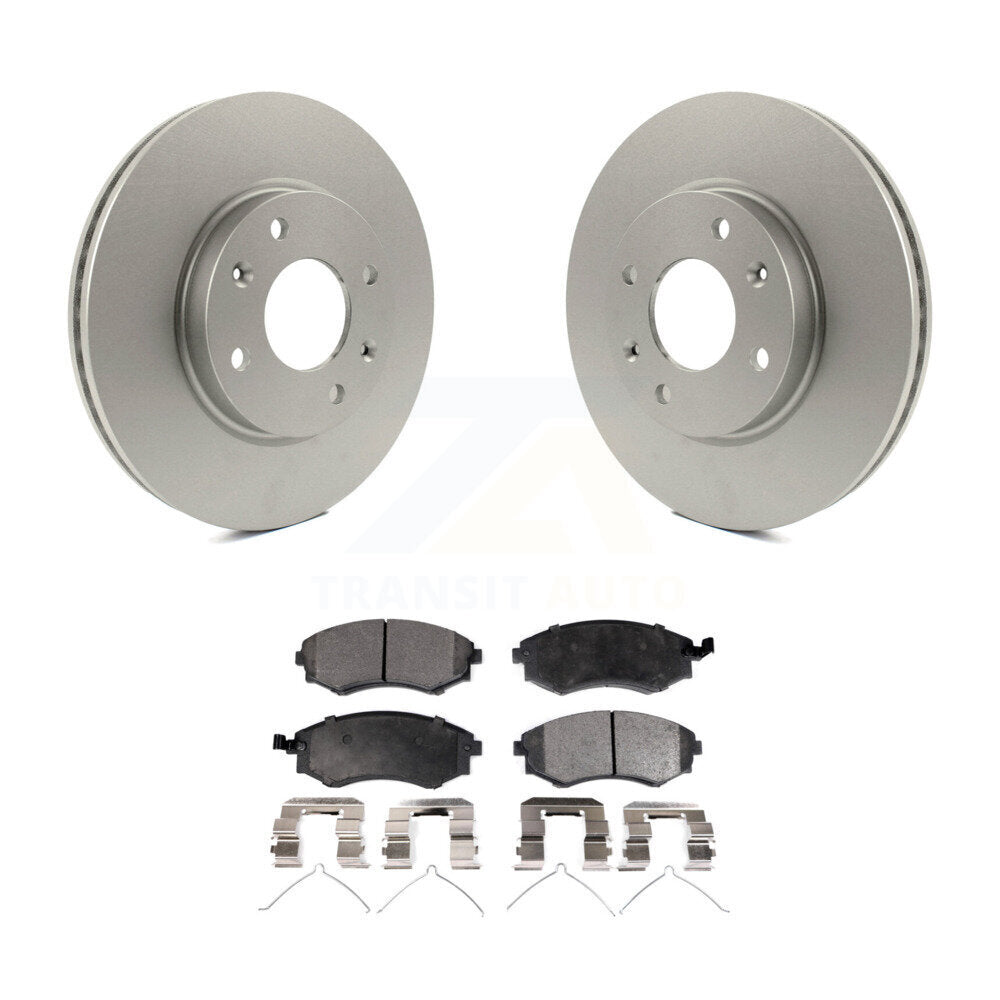 Front Coated Brake Rotors Ceramic Pad Kit For Hyundai Sonata Kia Optima Magentis