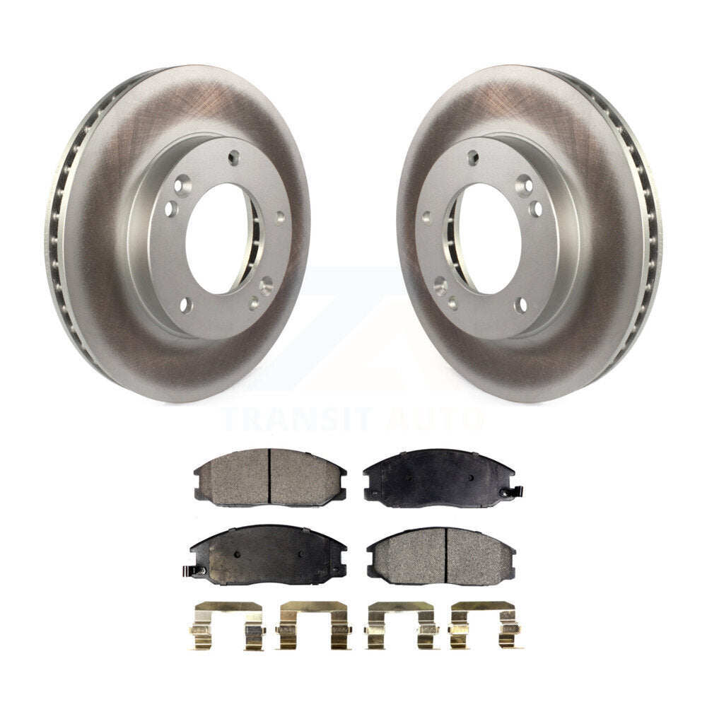 Front Coated Disc Brake Rotors And Ceramic Pads Kit For 2003-2006 Kia Sorento