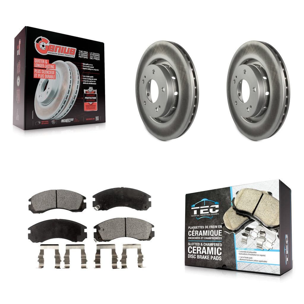 Front Coat Disc Brake Rotor Ceramic Pad Kit For Mitsubishi Lancer Outlander PHEV
