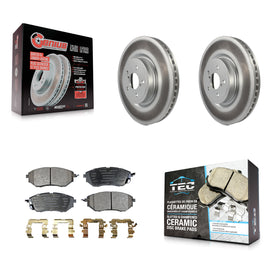 Front Coated Disc Brake Rotor Ceramic Pad Kit For Subaru Forester Outback Legacy