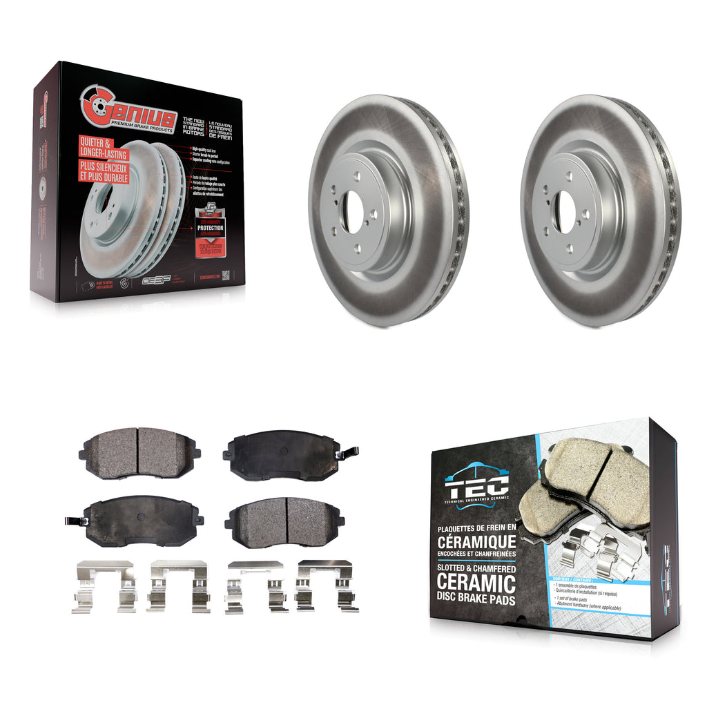 Front Coated Disc Brake Rotors And Ceramic Pads Kit For Subaru Legacy