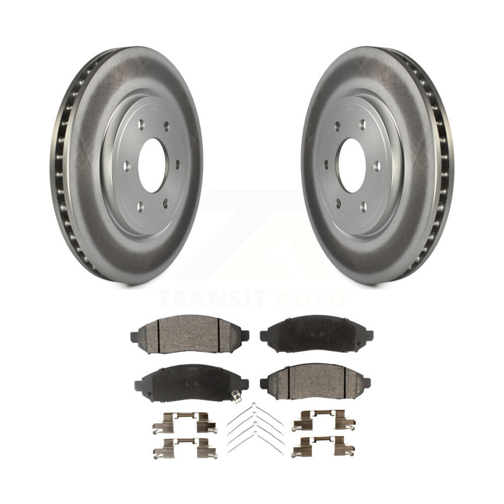 Front Coated Brake Rotor & Ceramic Pad Kit For Nissan Frontier Pathfinder Xterra