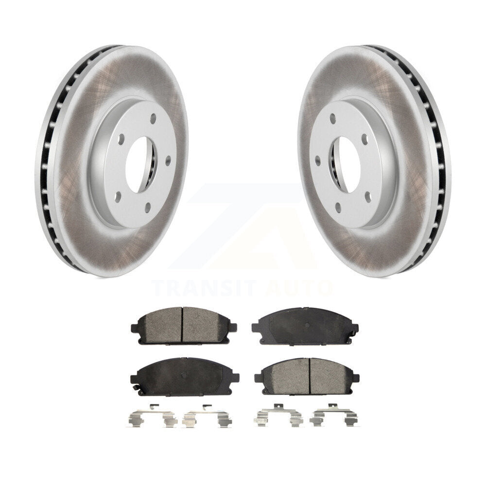 Front Coated Disc Brake Rotors And Ceramic Pads Kit For 2004-2006 Nissan X-Trail