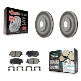 [Front] 2014-2017 Kia Rondo Premium Coated Rotors & Ceramic Pads Brake Kit For Max Braking