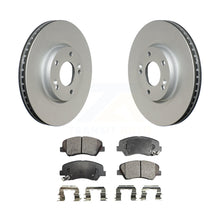 Charger l&#39;image dans la galerie, Front Coat Brake Rotor Ceramic Pad Kit For 2015 Hyundai Veloster Tech RE FLEX SE