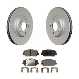 Front Coated Disc Brake Rotors And Ceramic Pads Kit For Kia Forte Forte5 Koup