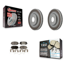 Charger l'image dans la galerie, Front Coated Brake Rotor &amp; Ceramic Pad Kit For Kia Forte Hyundai Veloster Forte5