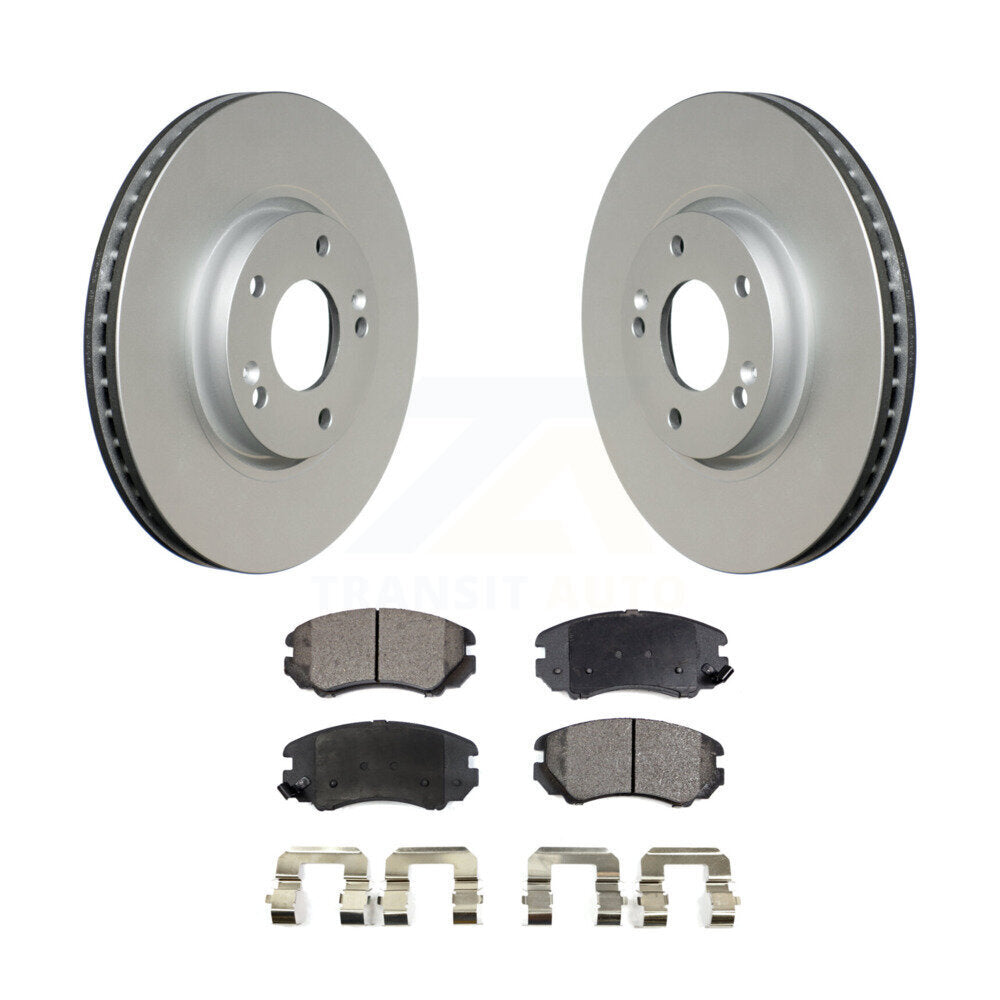 Front Coated Disc Brake Rotors Ceramic Pad Kit For 2006-2010 Hyundai Sonata 3.3L