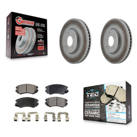 [Front] 2006-2010 Hyundai Sonata 3.3L Premium Coated Rotors & Ceramic Pads Brake Kit For Max Braking