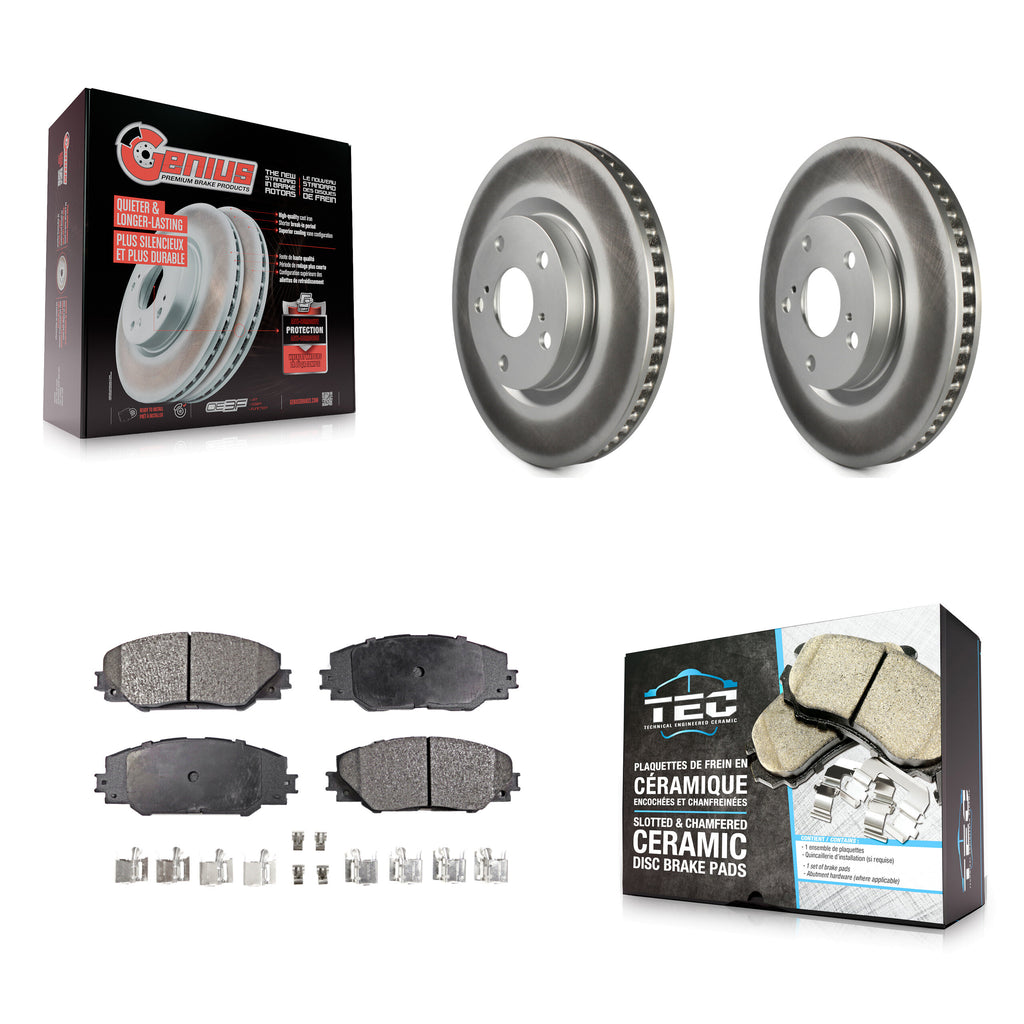 Front Coated Brake Rotor Ceramic Pad Kit For Toyota RAV4 Scion tC Matrix Pontiac