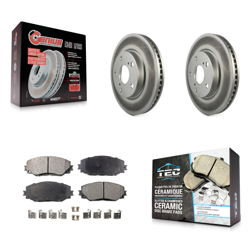 Front Coated Brake Rotors Ceramic Pad Kit For Toyota RAV4 Scion xB Prius V Lexus