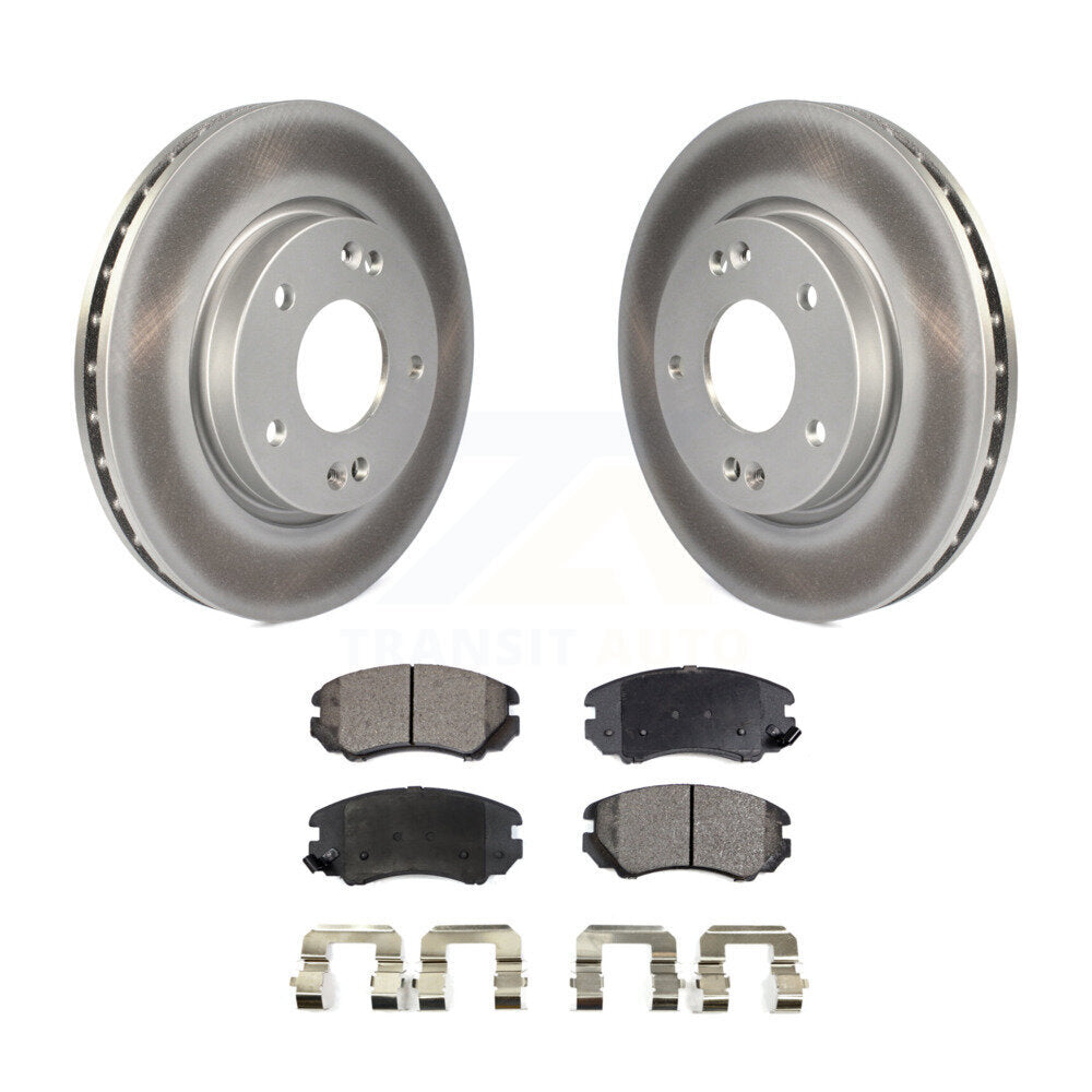 Front Coated Disc Brake Rotors And Ceramic Pads Kit For Hyundai Elantra