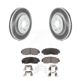Front Coated Disc Brake Rotors & Ceramic Pad Kit For Honda CR-V Crosstour Accord
