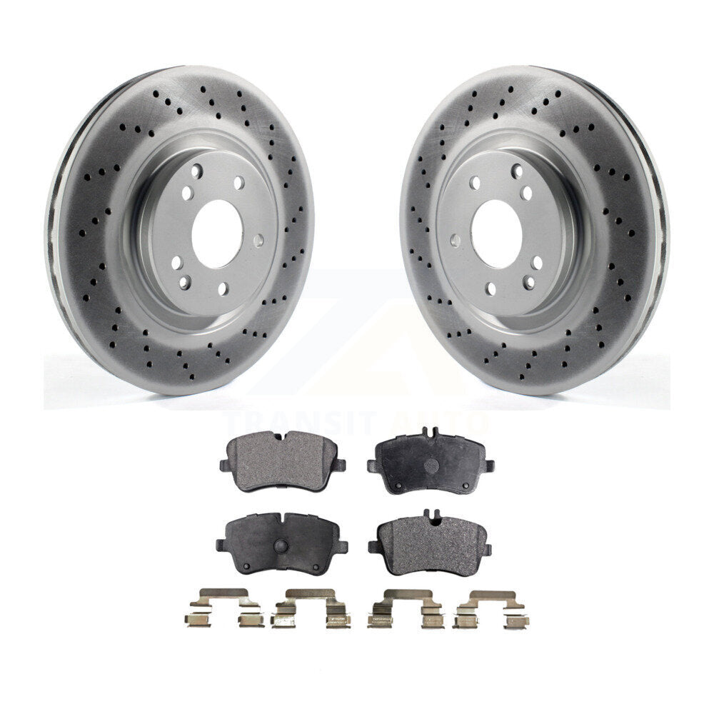 Front Coated Disc Brake Rotors And Ceramic Pad Kit For Mercedes-Benz SLK280 C320