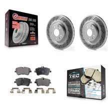 Charger l'image dans la galerie, Front Coated Disc Brake Rotors And Ceramic Pad Kit For Mercedes-Benz SLK280 C320