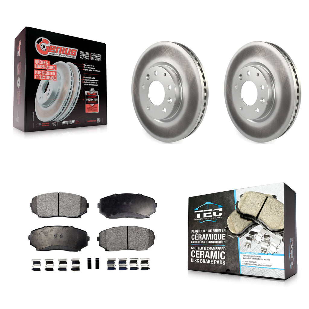 Front Coat Disc Brake Rotor Ceramic Pad Kit For Ford Edge Mazda CX-7 Lincoln MKX