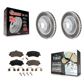 Front Coated Disc Brake Rotors & Ceramic Pad Kit For Mercedes-Benz GLK350 GLK250