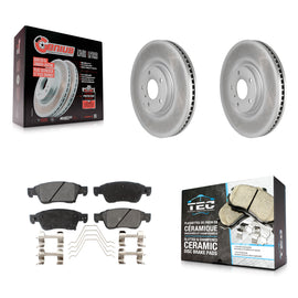 Front Coated Disc Brake Rotors And Ceramic Pads Kit For INFINITI G37 G35 Q60