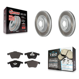 Front Coated Disc Brake Rotors And Ceramic Pads Kit For Mazda 3
