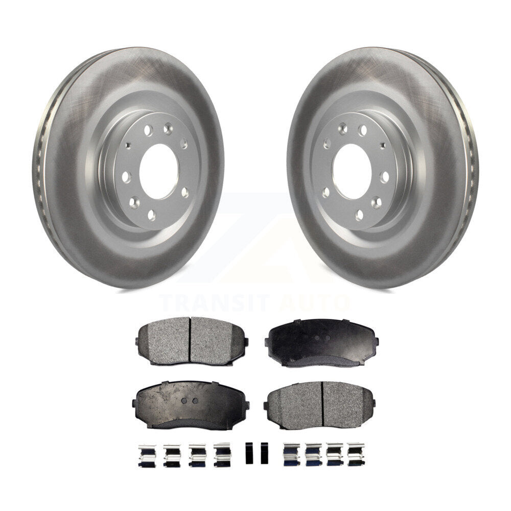 Front Coated Disc Brake Rotors And Ceramic Pads Kit For 2007-2015 Mazda CX-9